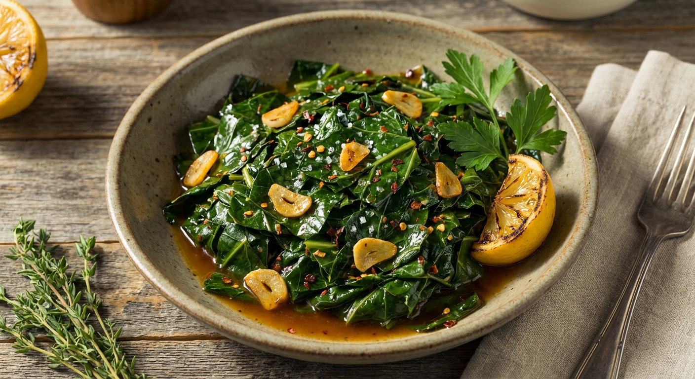Sautéed Collard Greens with Garlic and Red Pepper