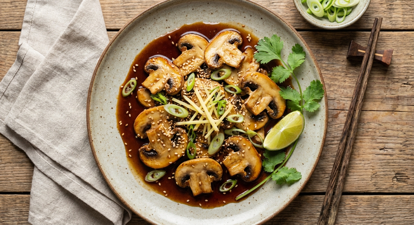 Sautéed Mushrooms with Sesame and Ginger
