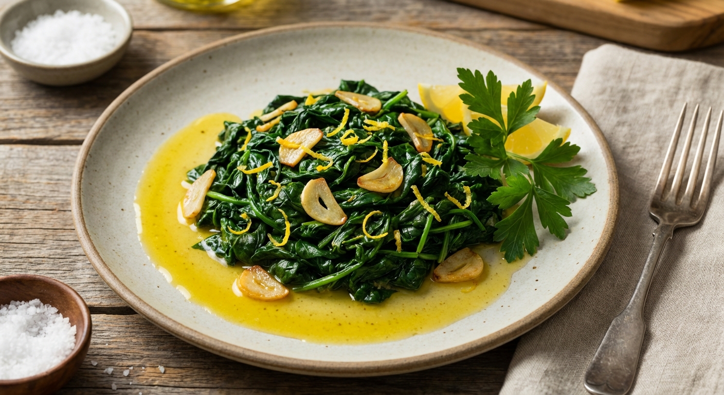Sautéed Spinach with Garlic and Lemon