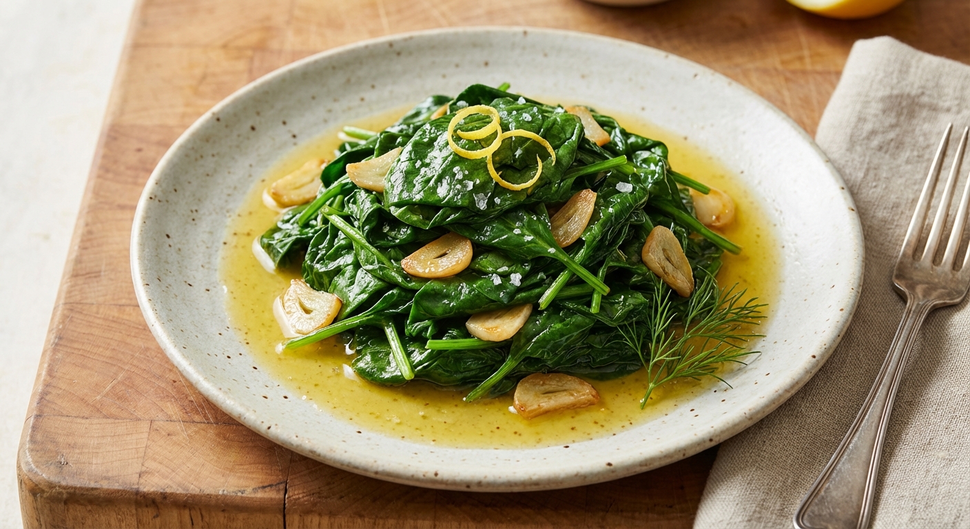 Sautéed Spinach with Garlic and Lemon