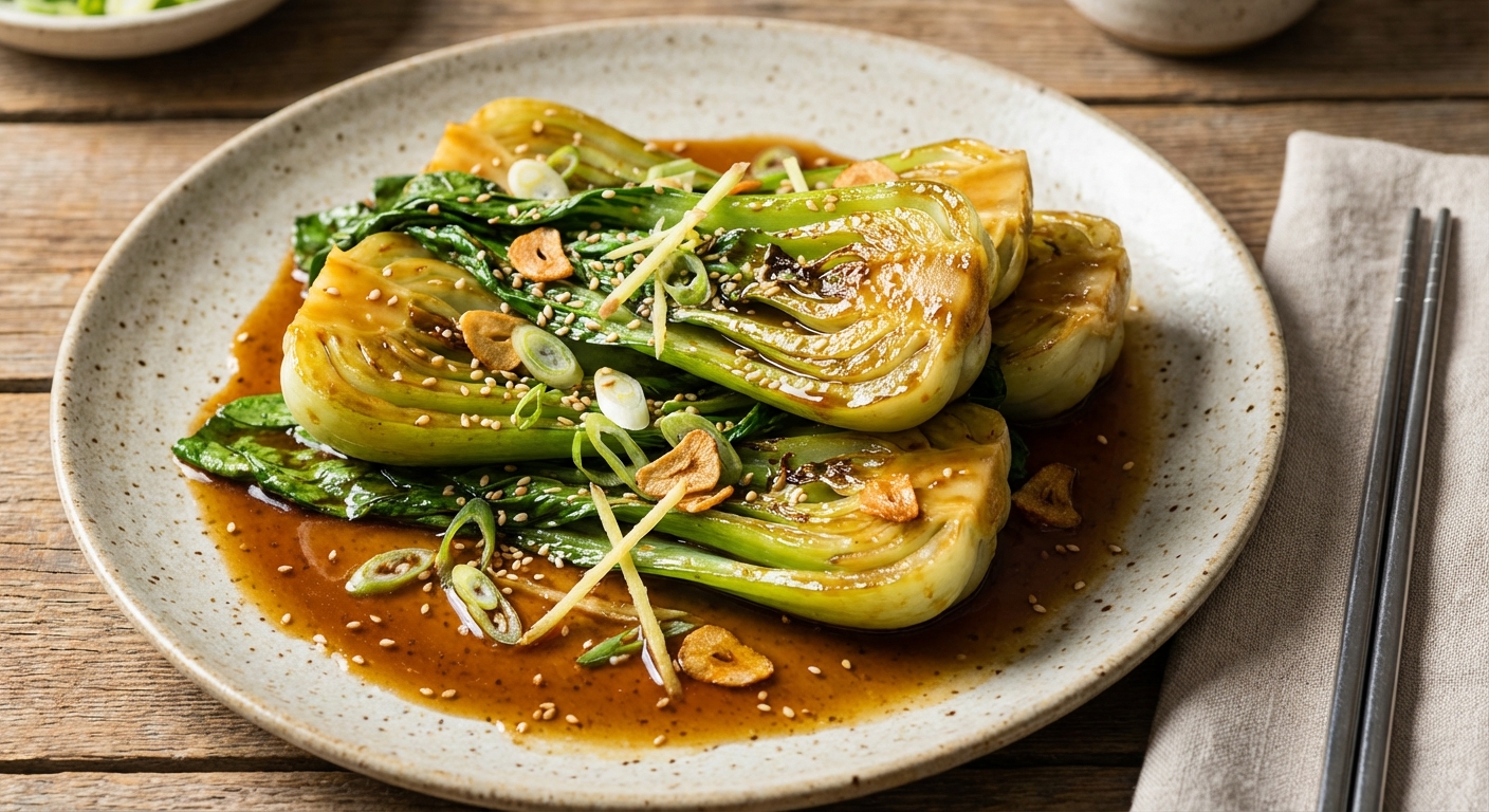 Sesame-Glazed Baby Bok Choy