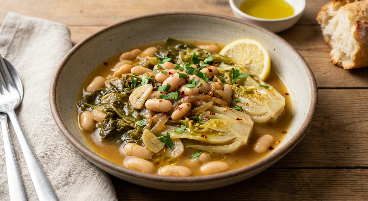 Sicilian Escarole with Cannellini Beans