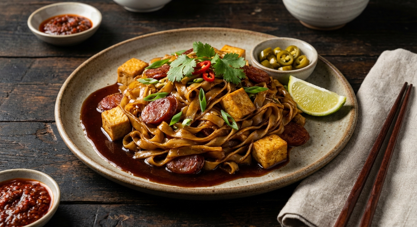 Singaporean Flat Rice Noodle Stir-Fry (Char Kway Teow)
