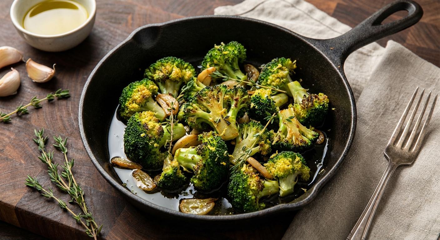 Skillet Broccoli with Olive Oil and Garlic