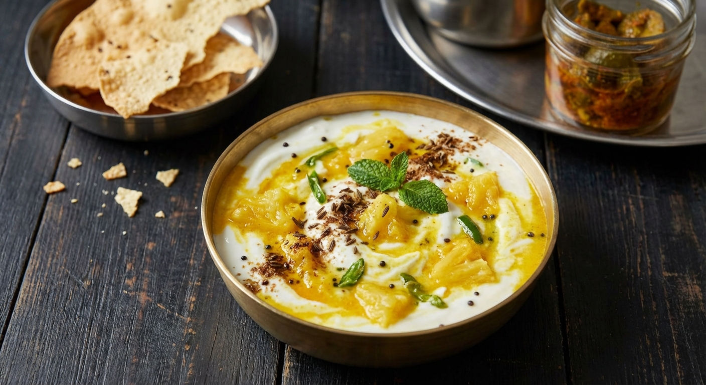 Smashed Pineapple + Turmeric Raita