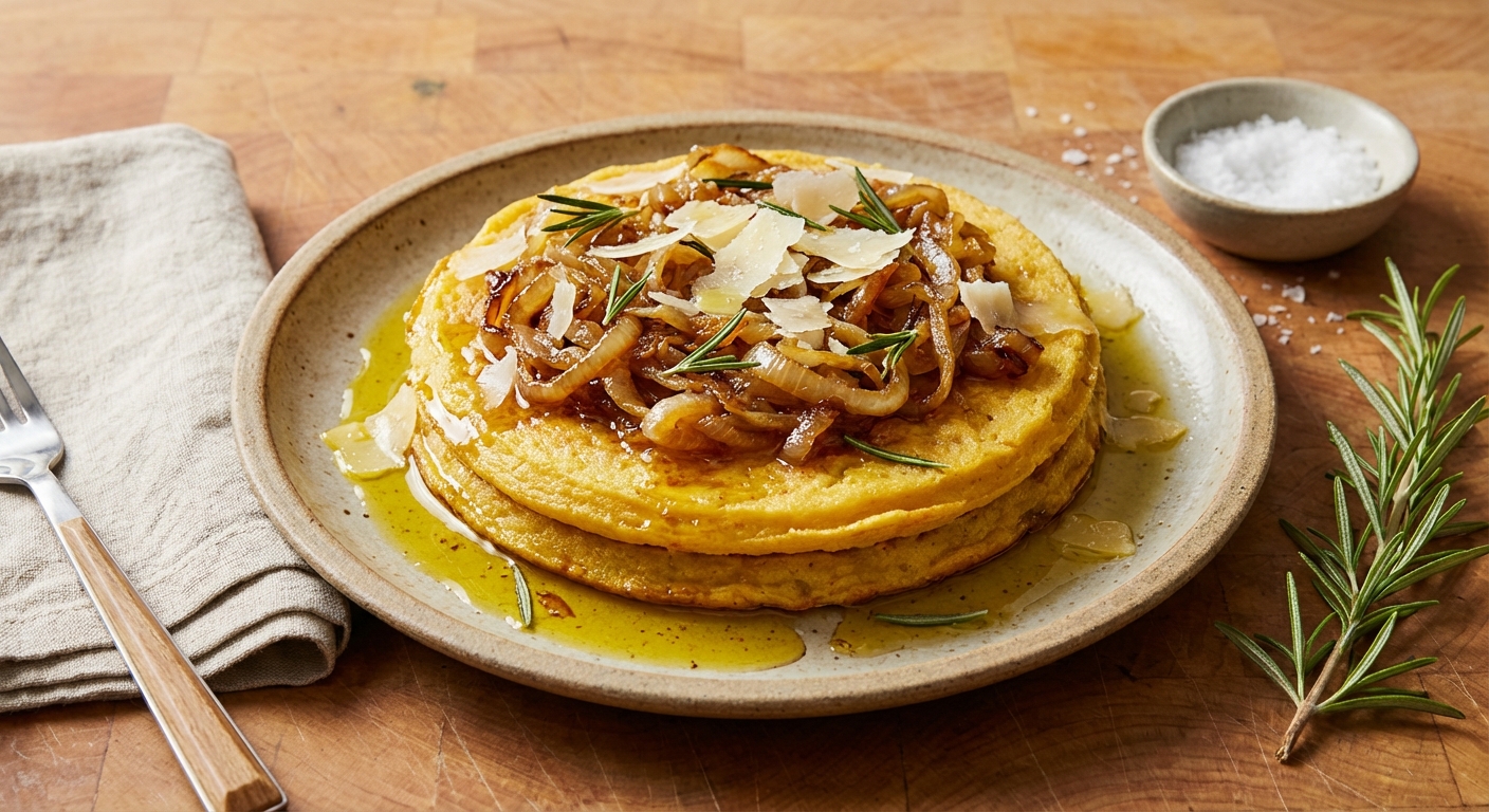Socca with Caramelized Onion and Rosemary