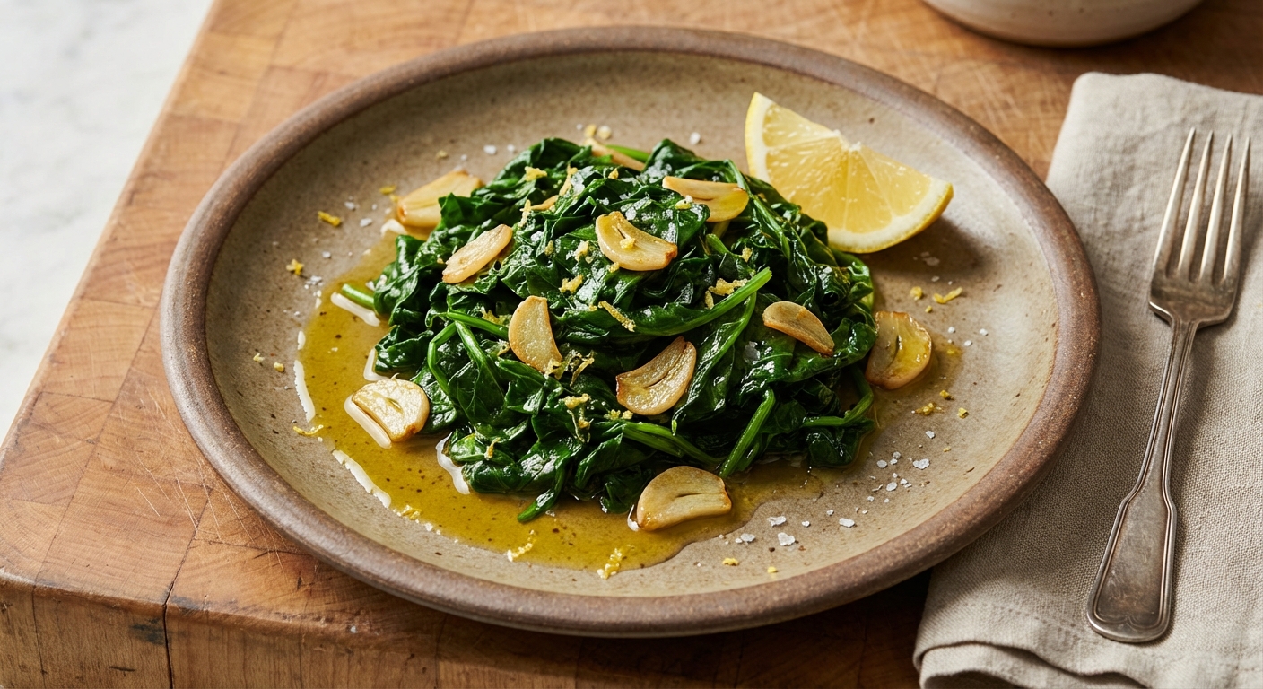 Spinach with Garlic and Lemon