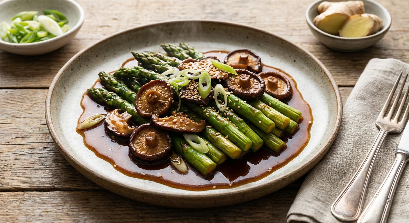 Stir-Fried Asparagus with Shiitake Mushrooms