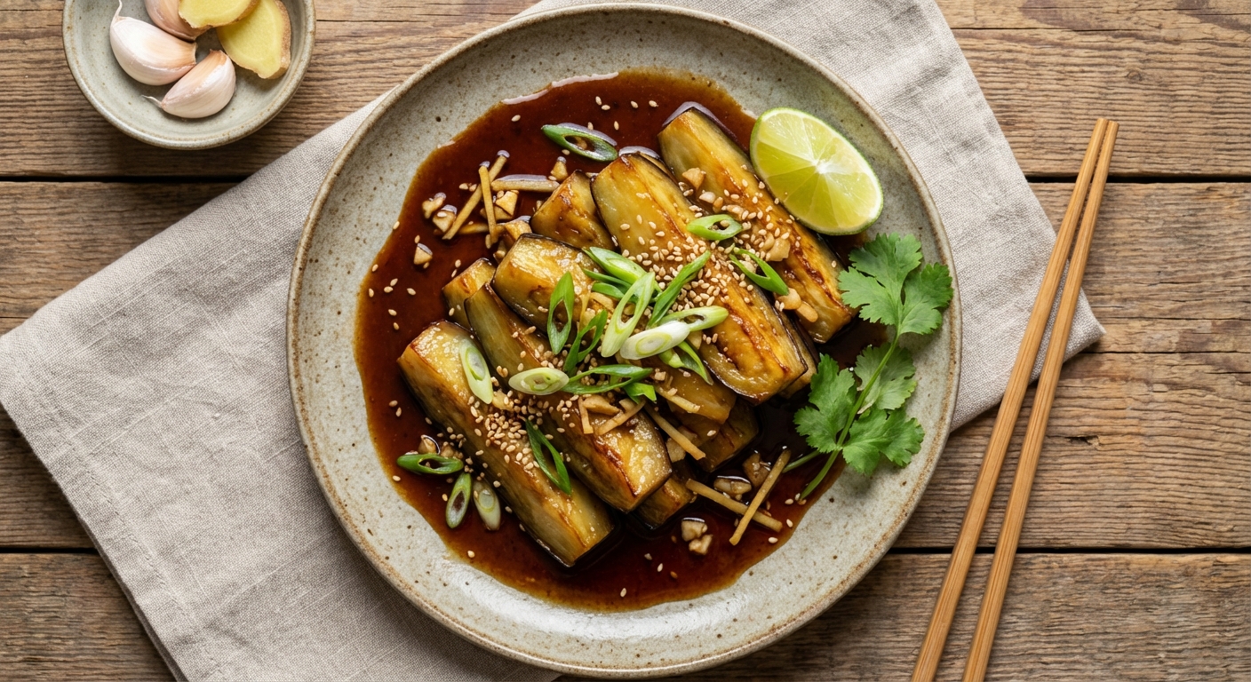 Stir-Fried Eggplant with Garlic and Ginger