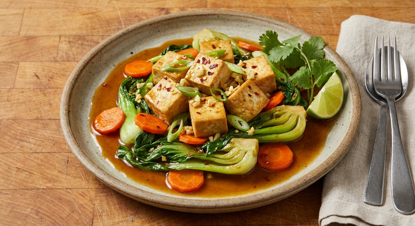 Stir-Fry Tofu with Bok Choy and Carrots