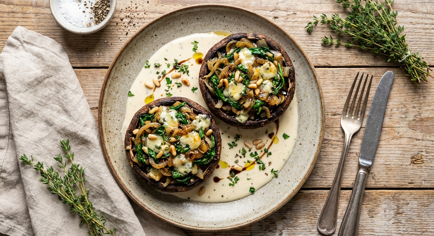 Stuffed Portobello Mushrooms with Spinach and Gorgonzola
