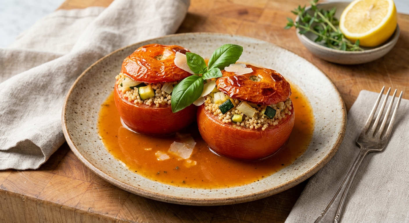 Stuffed Tomatoes with Couscous and Zucchini
