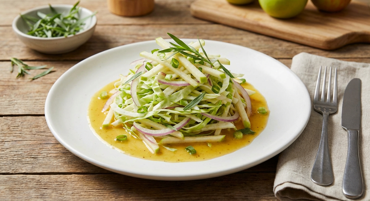 Sweet and Sour Cabbage Salad with Apple and Fennel