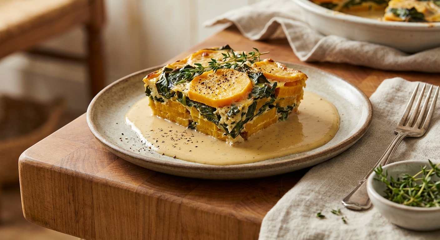 Sweet Potato and Swiss Chard Gratin