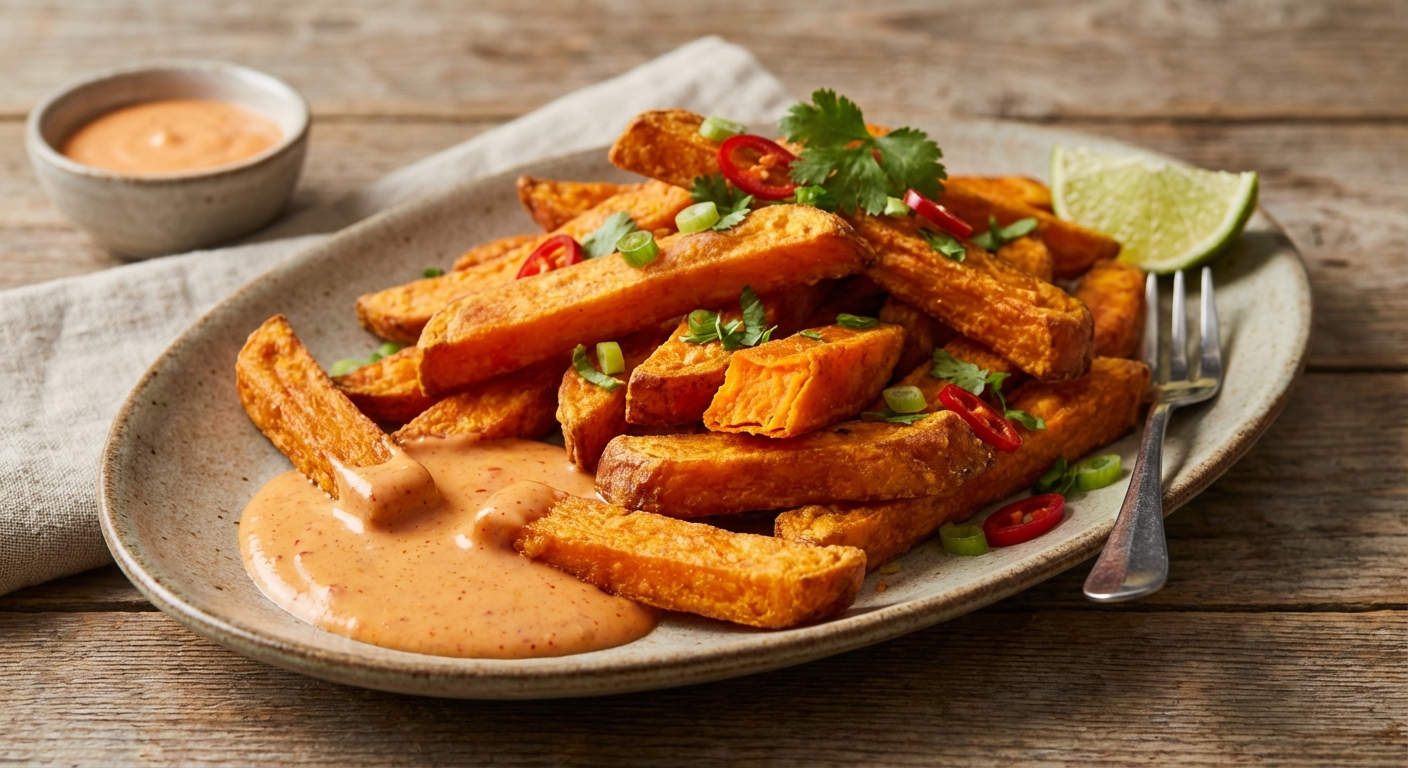Sweet Potato Fries with Spicy Dipping Sauce