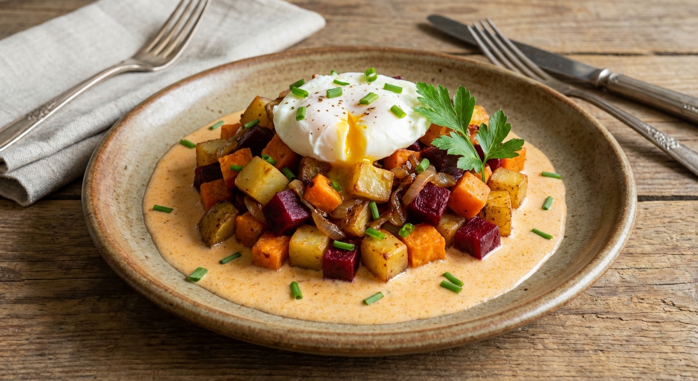 Sweet Potato Red Flannel Hash