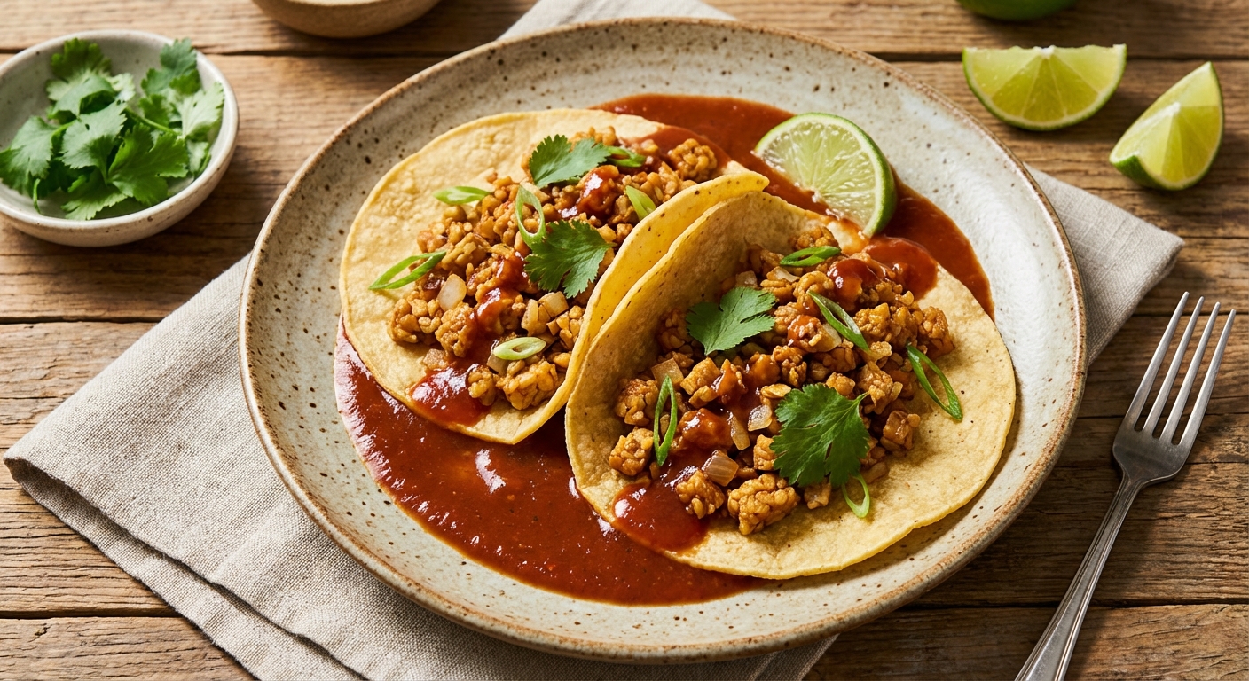 Tempeh Tacos with Tomato and Lime