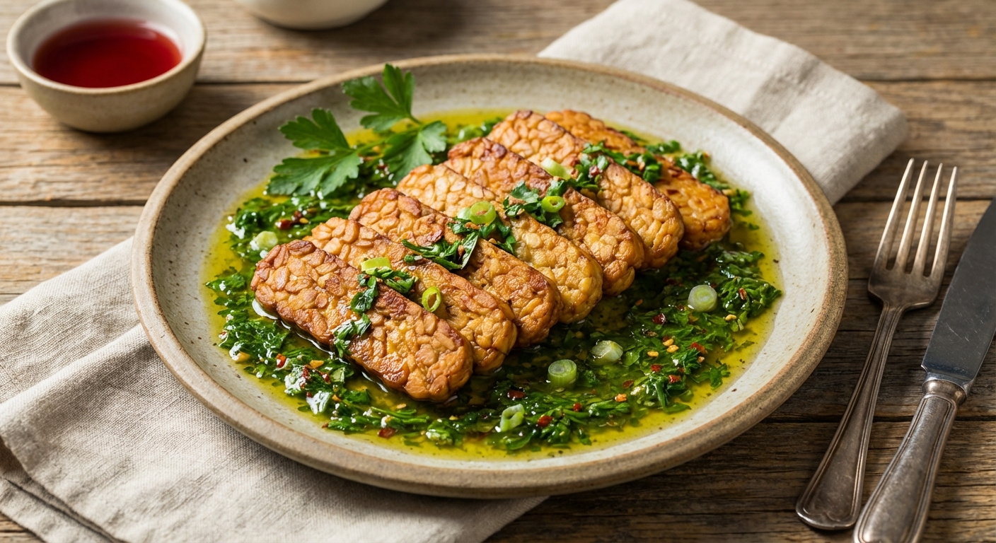 Tempeh with Chimichurri Sauce