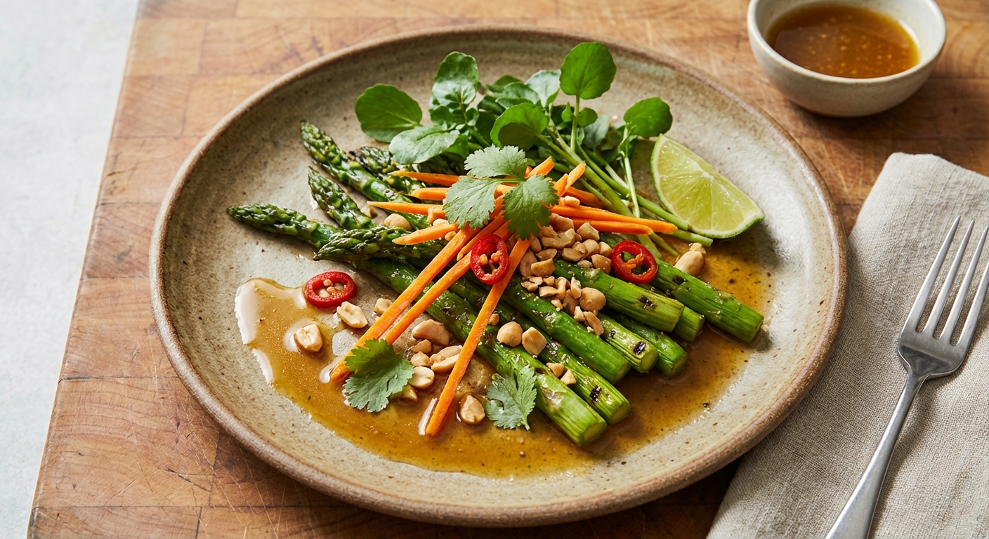 Thai Asparagus Salad with Watercress and Peanuts