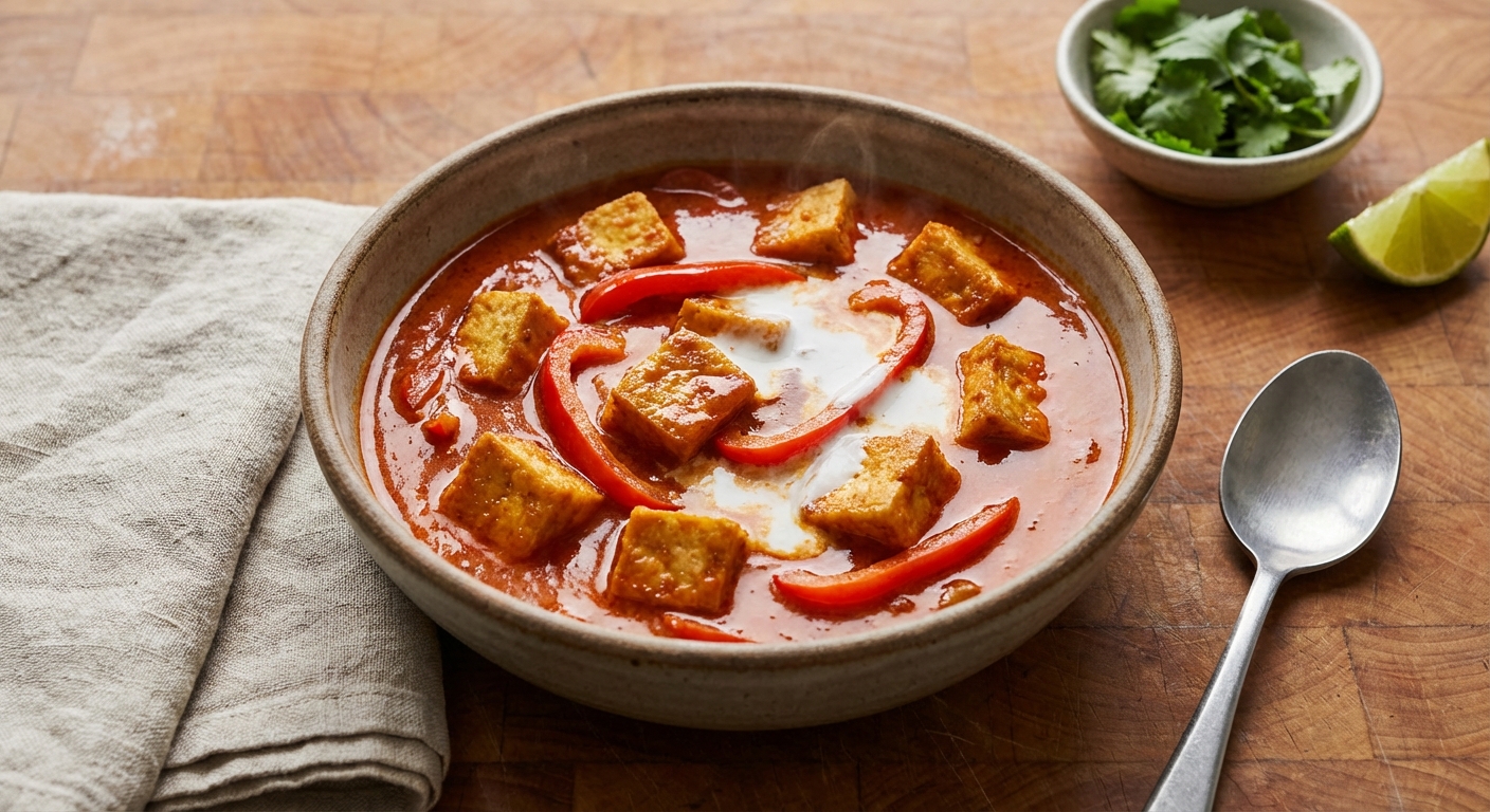 Thai Red Curry with Bell Peppers and Tofu