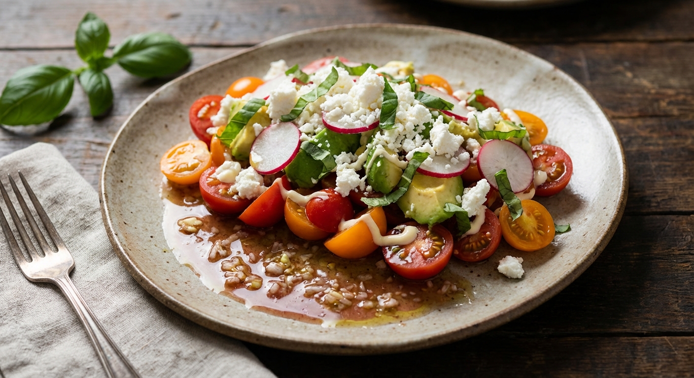Tomato and Avocado Salad with Ricotta Salata