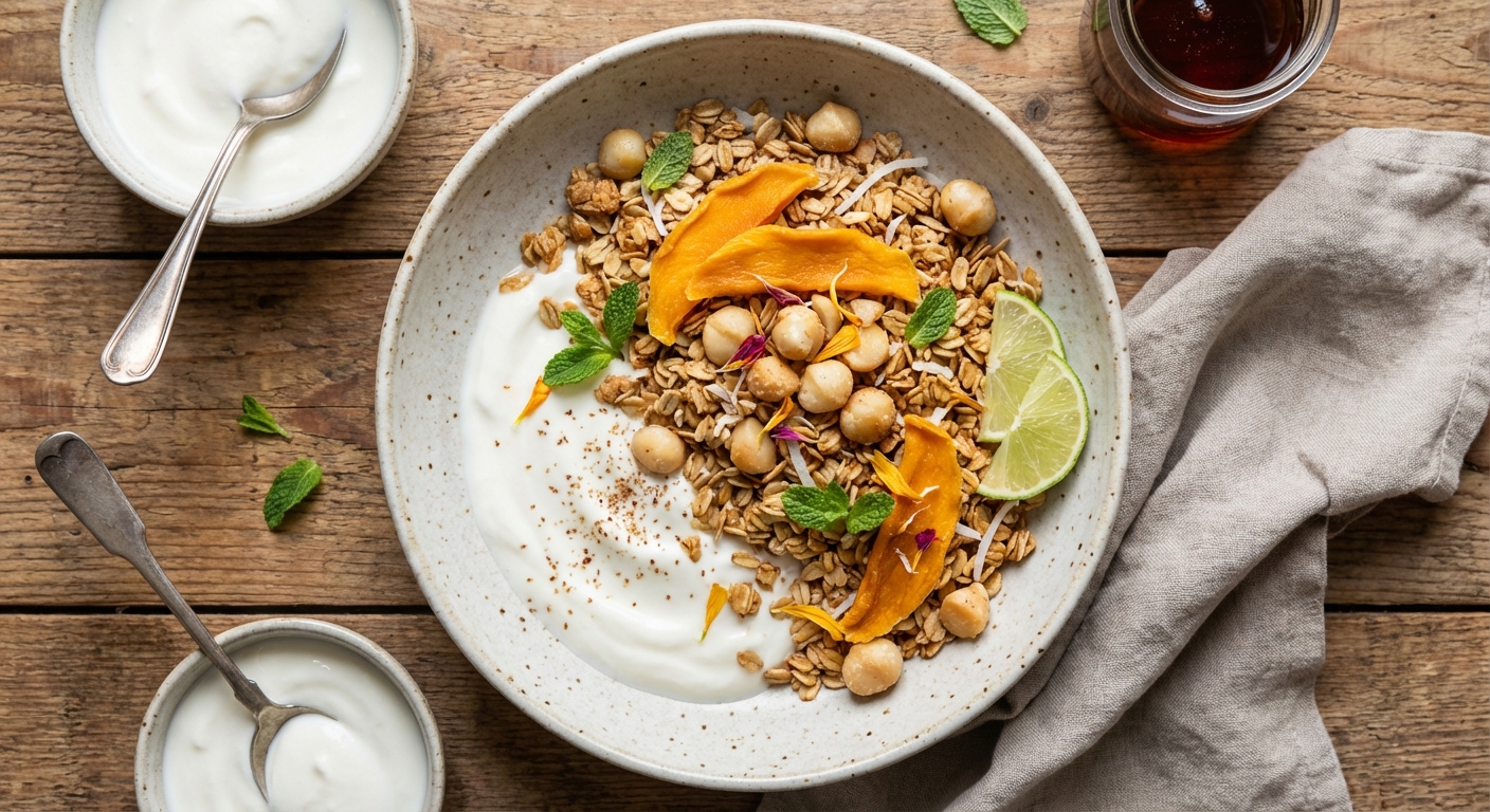 Tropical Granola with Dried Mango