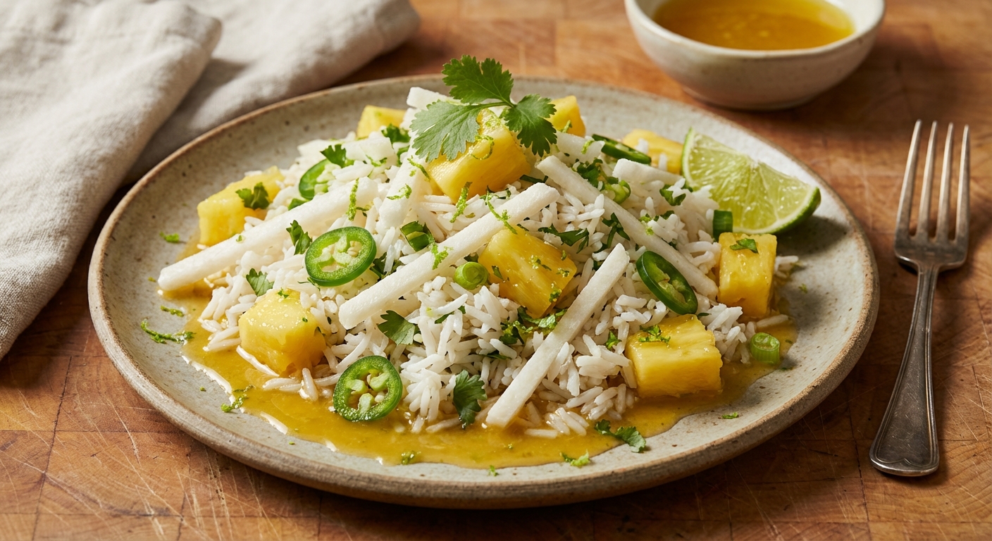 Tropical Rice Salad with Pineapple and Jícama