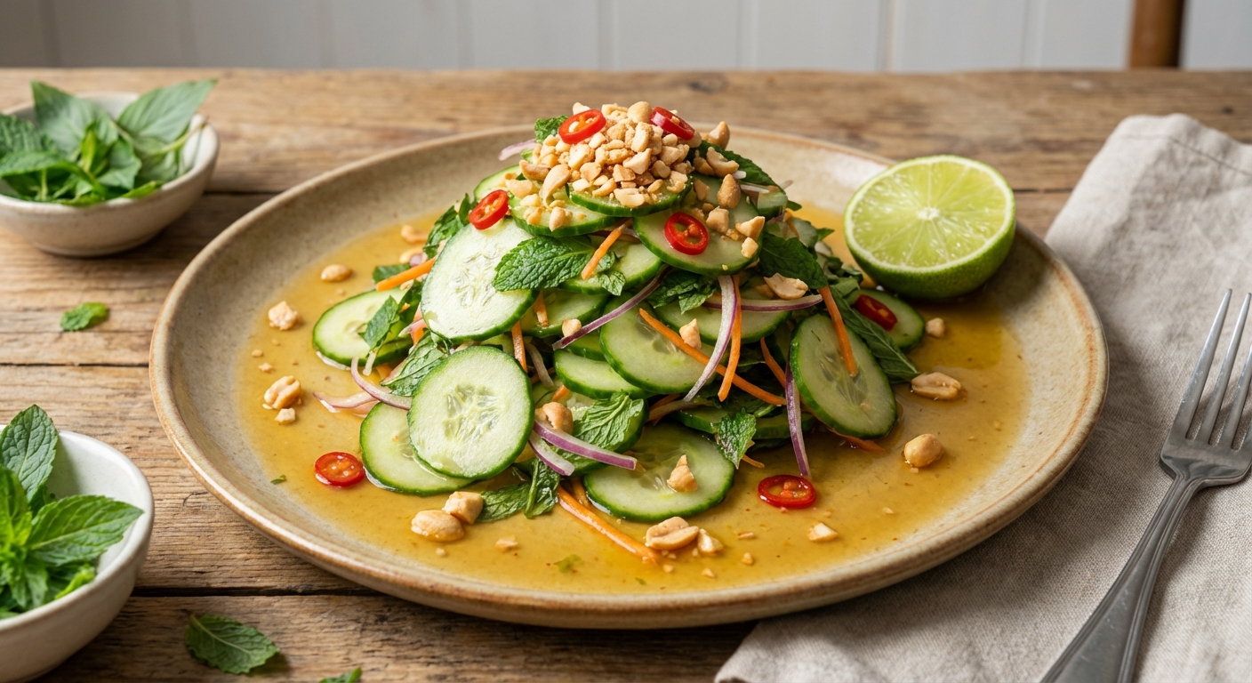 Vietnamese Cucumber Salad with Mint and Peanuts