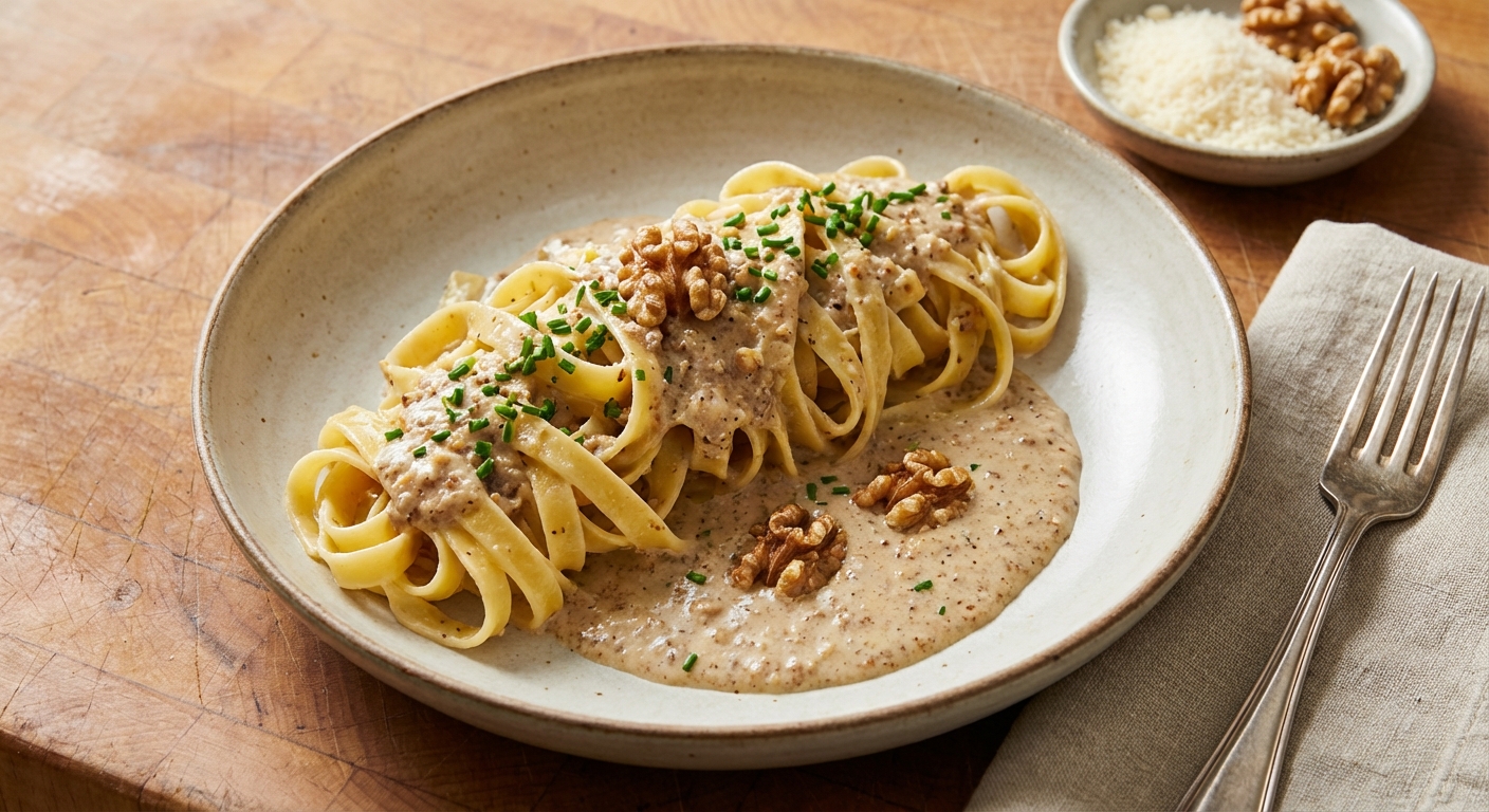 Walnut Cream Sauce with Fresh Pasta