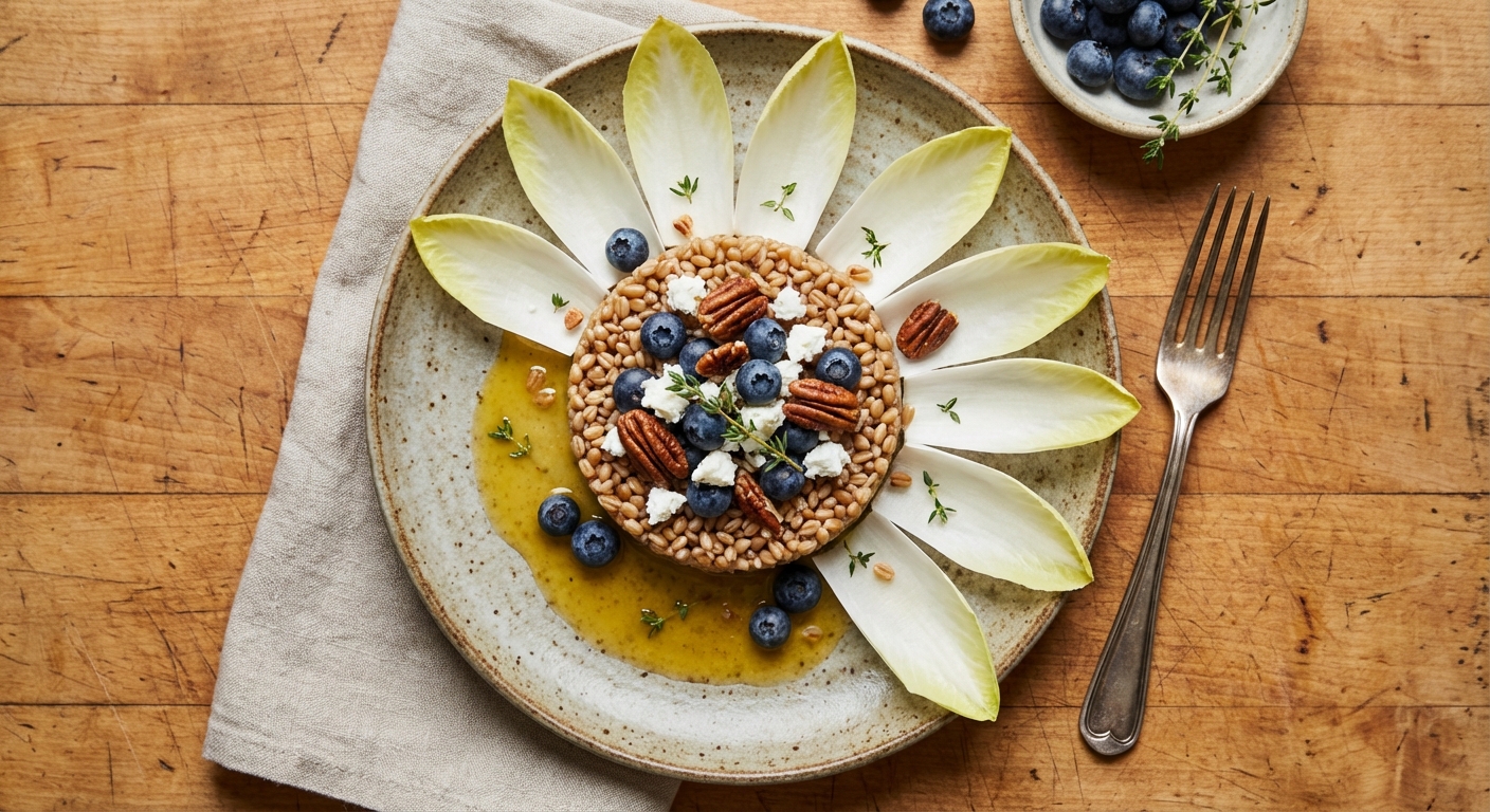 Wheat Berry Salad with Blueberries and Goat Cheese