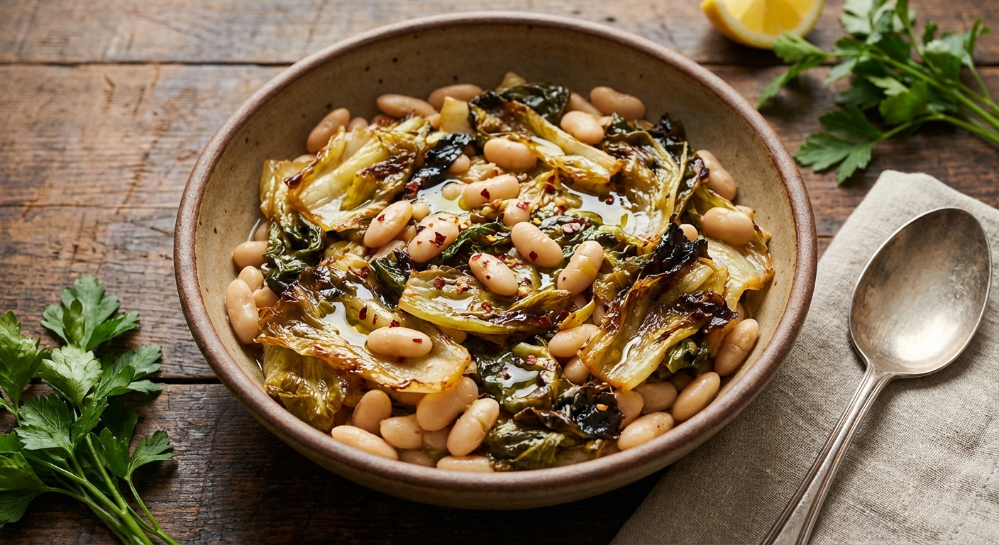 White Beans with Braised Escarole