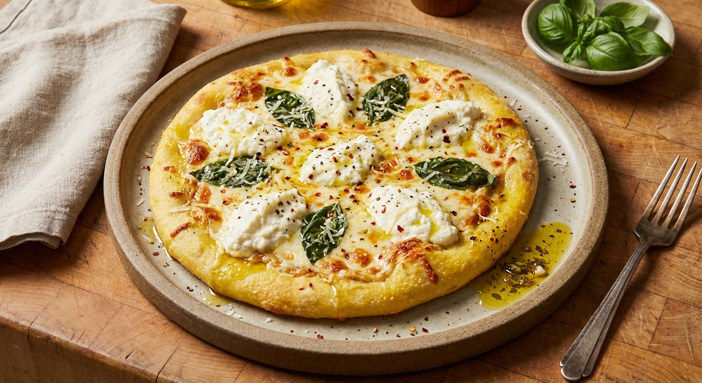 White Pizza with Basil and Ricotta