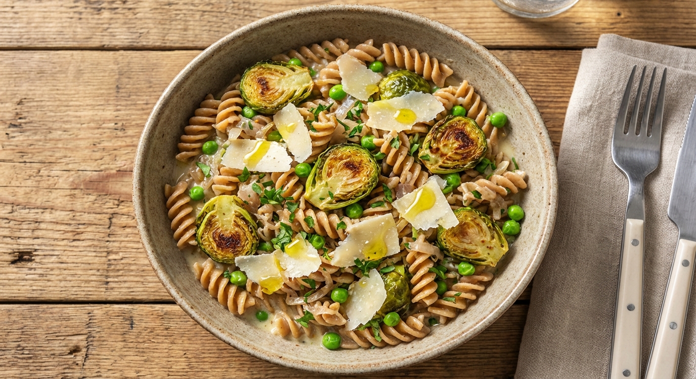 Whole-Wheat Rotini with Brussels Sprouts