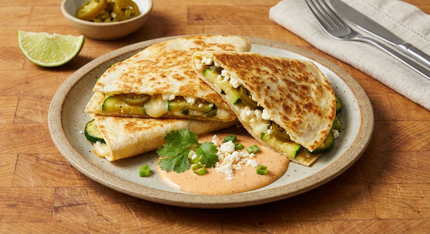 Zucchini and Two-Cheese Quesadillas