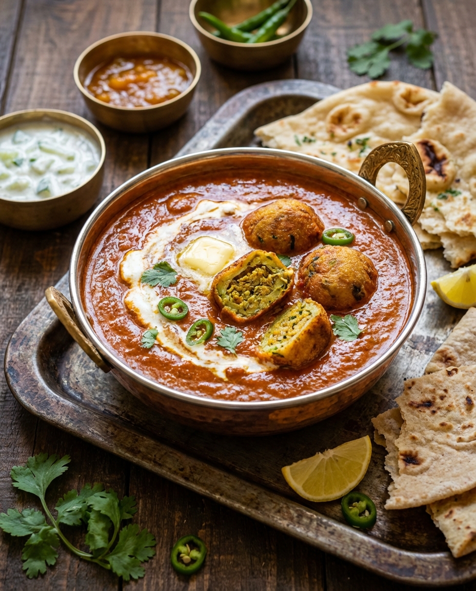Zucchini Kofta in a Ginger + Tomato Sauce