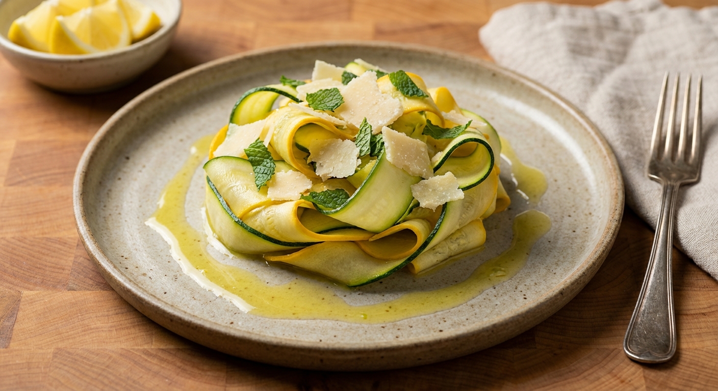 Zucchini Ribbons with Shaved Parmesan